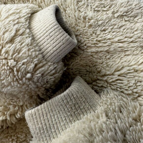 Girl Zara  Cozy Cream Sherpa Jacket with Tan Pockets size 10 - Picture 12 of 16